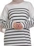 White Short - Striped Dress - Khotwh